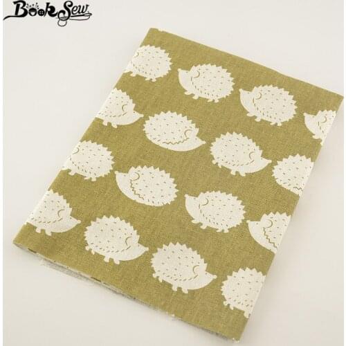 Booksew Home Textile Lovely Hedgehog Style Cotton Linen Fabric Sewing Tissu Tablecloth Pillow Bag Curtain Cushion Zakka CM