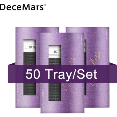 DeceMars 50 cases /lot J B C D CURL Eyelash Extension for Grafting eyelash Mink lash soft natural lash