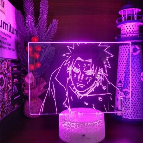 Naruto Pain Anime 3D Night Lights Set Shippuden Lamp Xmas Gift Itachi Uchiha Touch Desk Led Lighting Xmas Gift Obito Lampara