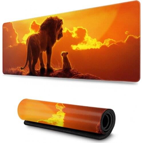 Mairuige 90X40CM Lion animal Extra Large Mouse Pad Gaming Mousepad Anti-slip Natural Rubber Gaming Mouse Mat with Locking Edge