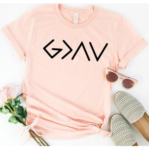 God Is Greater Than The High And The Lows T-shirts Men Women Religious Faith Christian Tees Tops Summer Tumblr Graphic Tshirt