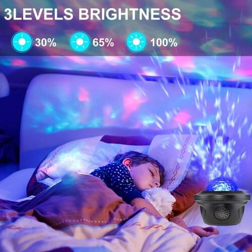 Music Player LED Night Light Projection Lamp Sky Galaxy Colorful Starry Projector Bluetooth Ocean Wave Star Sky Projector Gift