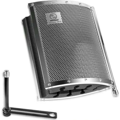 Neewer Foldable Microphone Acoustic Isolation Shield with Lightweight Metal Alloy Acoustic Foams Mounting Brackets and Screw