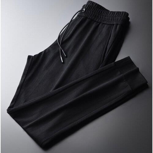 New Black Male Pants High Quality Autumn Solid Color Casual Sport Mens Trousers Plus Size 4xl Fashion Slim Fit Man Pants