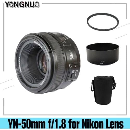 YONGNUO YN 50mm YN50mm f/1.8 AF Lens + Lens Hood+ 58mm UV Filter +Case Set Auto Focus for Nikon Cameras AF-S 50mm 1.8G