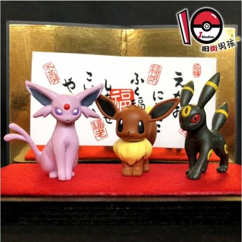 Genuine TOMY Pokemon Dolls Glaceon Jolteon Vaporeon Flareon Model Pocket Monster Cartoon Animal Action Figure Toys Collections