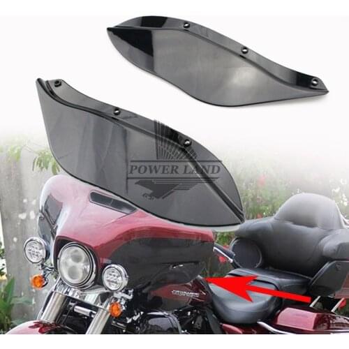Plastic Side Wing Windshield Windscreens Wind Deflectors Air Black Fits For Harley Davidson Touring FLHR FLHT FLHX 1996-2013