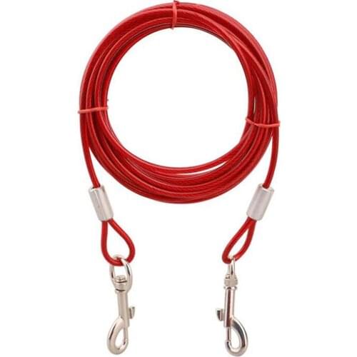 10pcs/lot Strong Steel Pope Pet Dog leash for Large Dogs with 2 Buckles Wholesale