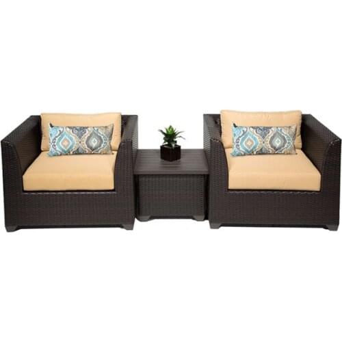 Simple Design 3 Piece Outdoor Wicker Furniture Chatting Chairs Set