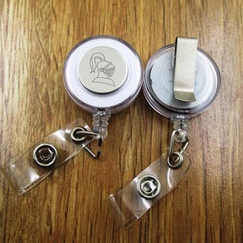 Knight Helmet ID Badge Reel gift for him/her friend family retractable recoil id badge holder work fun