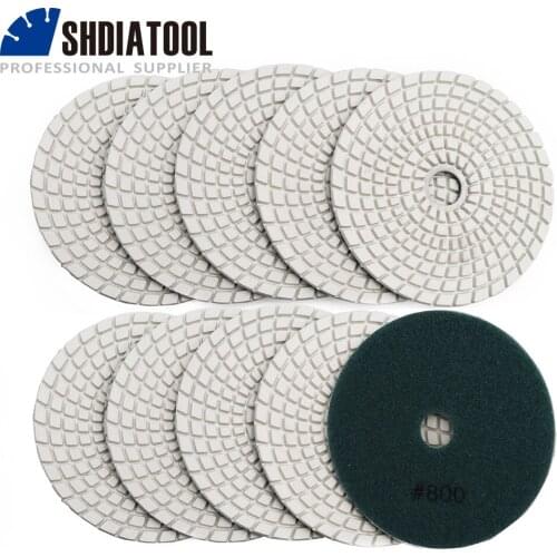 SHDIATOOL 4 inch wet diamond polishing pads for marble Granite stone 100mm grinding discs