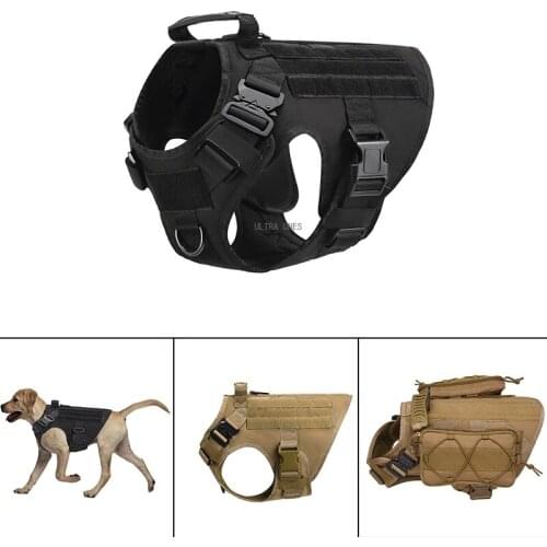 Tactical Dog Vest Military Hunting Training Shooting Hiking Walking Airsoft Accessories Pet Harness Adjustable Service Dog Vests