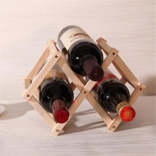 1 PC Wooden Folding Wine Rack Kitchen Mount Alcohol Neer Care Drink Bottle Holders Kitchen Holder Organizer Bottle Exhibition