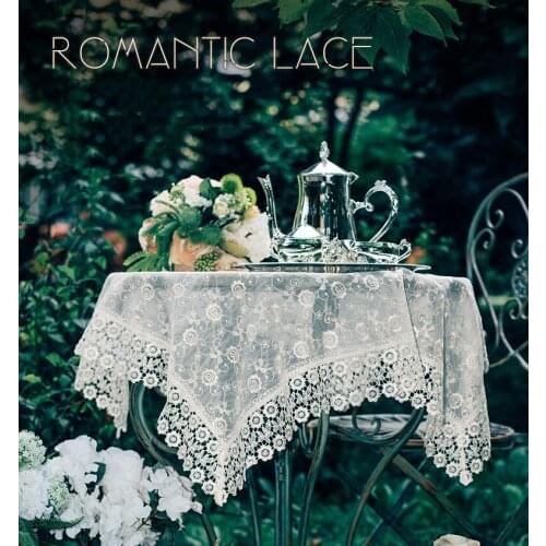 1PC Lace Flower Covers Table Cloth Large Rectangle Table Cover Cloth Party Tablecloth Covers toalha de mesa Home Decor Textiles