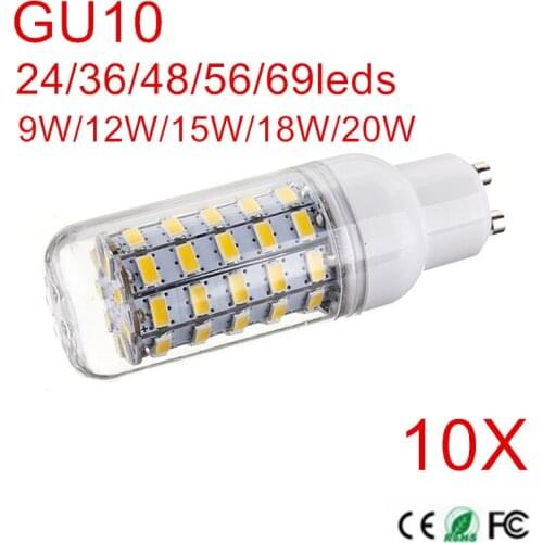 10PCS 5730 SMD Lifespan LED Corn Bulb light Aluminum PCB Cooling LEDs lamp AC220V 230V 240V 9W 12W 15W 18W 20W led Candel light