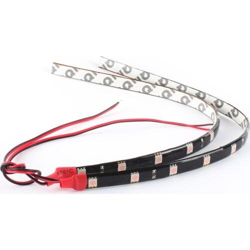 2PCS White Yellow Red Blue Green 15 SMD 30CM Strip Light Flexible Car LED Decor Waterproof Motorcycle Decoration