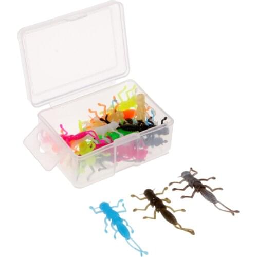 20pcs/box Multicolor 1.4'' Soft Stonefly Lures Rubber Fishing Lures Insect Nymph Baits