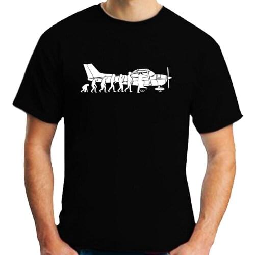2019 Summer MenS Brand Clothing O-Neck Animal Evolution Cessna Pilot Flugzeug Fun Art Air Fly Airplane Aircraft Flug T-Shirt