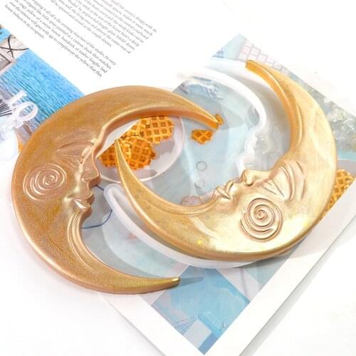 2021 Moon Epoxy Resin Mold Pendant Moule Resine Epoxy Bijoux Face Stampi In Silicone Per Resina For DIY Decoration Craft Tools
