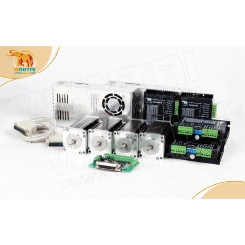 Ship From DE!Wantai 4Axis Nema23 Stepper Motor Dual Shaft 57BYGH115-300B 425oz-in 3A+Driver DQ542MA 4.2A CNC Router 3040 Milling