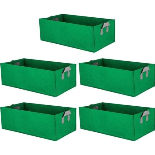 5 Pack Raised Garden Bed Grow Bag Vegetable Planting Bag Planter Pot With Handles For Plants Flowers Vegetables Green