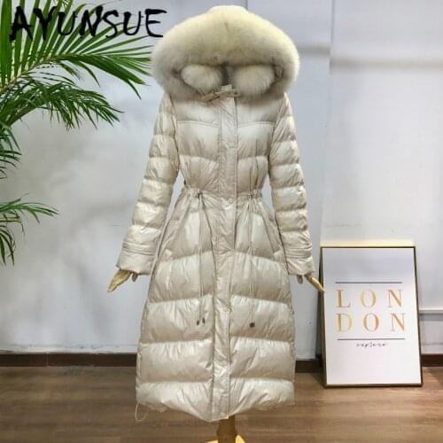 White Duck Down Jacket Women Winter Coat Women Korean Fox Fur Collar Hooded Puffer Jacket 2020 New Warm Parka Abrigos YY1650