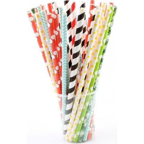 Paper Drinking Straws Birthday Wedding Party Event Hawaiian Holidays Luau Sticks Bar Drinking Straws LX8792