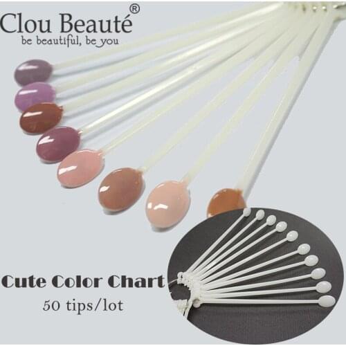 Clou Beaute 50 tips/lot Natural White Display Chart Nail Polish Display False Nail Palette Color Chart Board Showing Shelf
