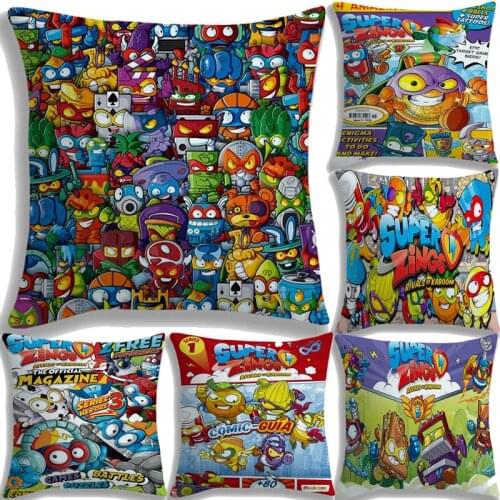 Children Super Zings Pillowcase Bedroom Office Cartoon Super Things Printing Pillow Cover Decorative Cushion Case Throw Pillows