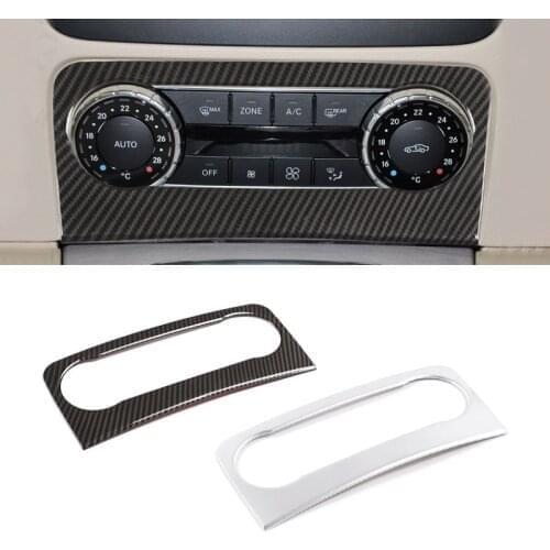 For Mercedes Benz GLK X204 2013 2014 2015 Car Carbon Fiber Texture Central Control Air Conditioning Vent Outlet Frame Cover Trim
