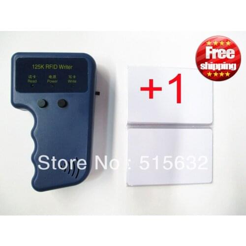 New English edition Hand-hold RFID Reader Writer 125KHz ID Card Keyfob duplicator Duplicate Copy + 1 pcs EM4305 125Khz card
