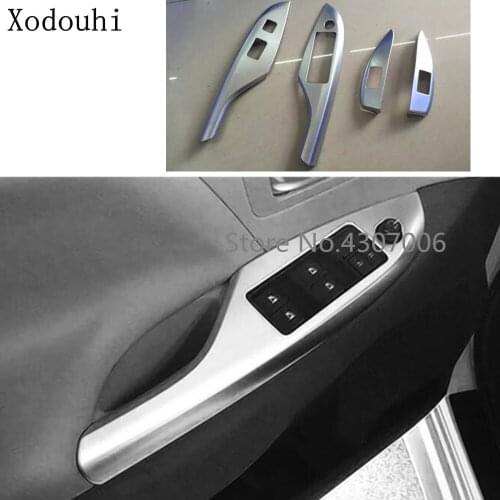 Car door Window glass switch panel cover trim frame armrest handrail handle styling 4pcs For Toyota Sienna 2015 2016 2017 2018