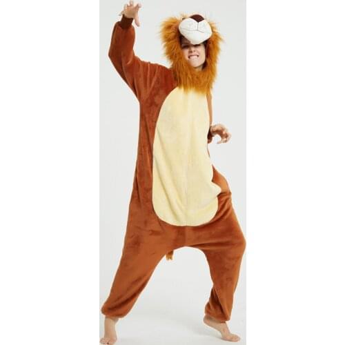 Lion King Unisex Adult Animal Pajamas Onesies Cosplay Cartoon Adult One-piece Sleepwear Pajamas Halloween Christmas Costume
