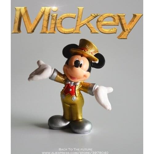 Disney Mickey Mouse golden 6cm mini doll Action Figure Anime Decoration Collection Figurine Toy model for children gift