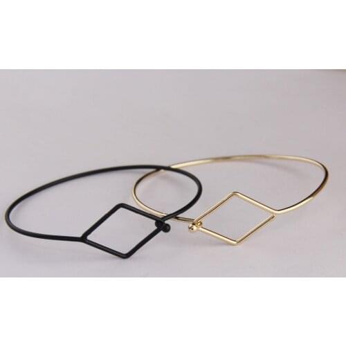 Fashion jewelryt costume jewellery top quality metal copper brass casting rhombus bangle bracelet