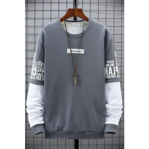 2021 new mens sweatshirt, comfortable sportswear, loose fit mens street style round neck sweatshirt, mens long-sleeved shirt