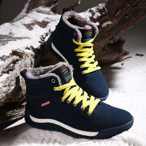 2021 Winter Warm Mens Snow Boots Plush High Top Men Casual Sneakers High Quality Man Ankle Boots Outdoor botas invierno hombre