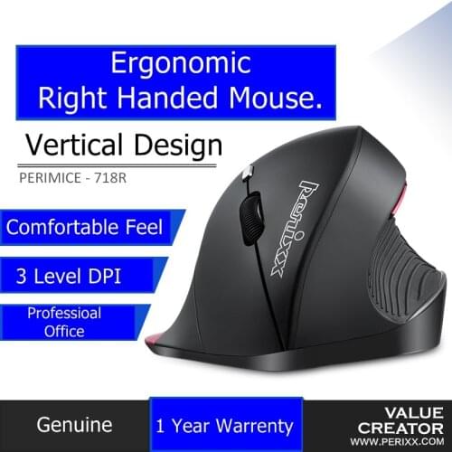New Arrival Perixx PERIMICE 718R Ergonomic Vertical 2.4G USB Wireless Optical Mouse Programmable Desktop Notebook Mouse