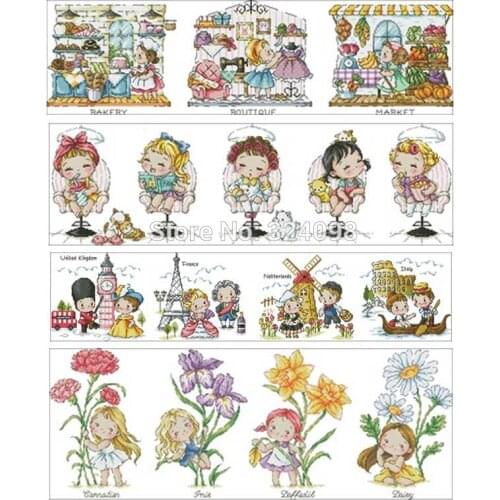 Doll series patterns Counted Cross Stitch 11CT 14CT 18CT DIY Chinese Cross Stitch Kit Embroidery Needlework Sets