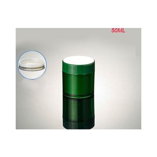 NEW 50G green double wall cream bottle cosmetic container cream jar Cosmetic Jar Cosmetic Packaging high quality