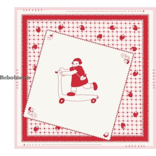 New Design Women Chiffon Scarf Blue Yellow Red Cute Pattern Printing Clothing Bag Accessories