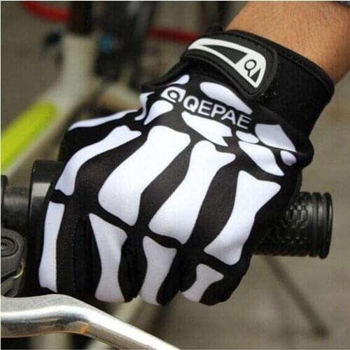 Skull Skeleton Gloves Winter Thicken Warm Mittens Sport Cycling Bike Motorcyle Full Finger Cotton Glove M/l/xl Варежки Женские