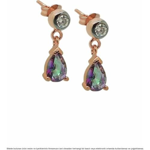 Silver Mystic Topaz Cubic Zirconia Drop Earrings