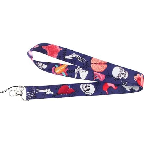 Ransitute R1257 Bone Organs Heart Lanyards ID Badge Holder ID Card Pass Mobile Phone Straps Badge Key Holder Keychain