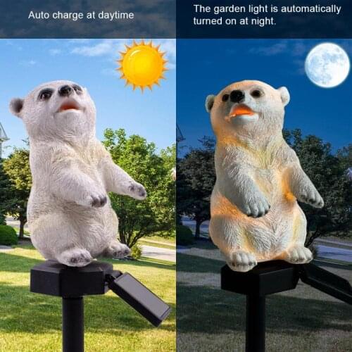 Solar Polar Bear Pattern Outdoor Waterproof Solar LED Courtyard Lawn Lamp Lovely Outdoor Fairy Lamp For Garden Light Lawn Lamps
