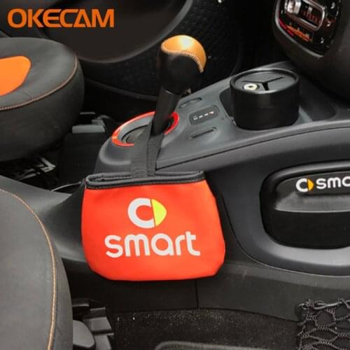Car Gear Storage Bag Phone Holder Pocket Organizer For Mercedes Smart 451 453 450 452 454 Fortwo Forfour Crossblade City-Coupe