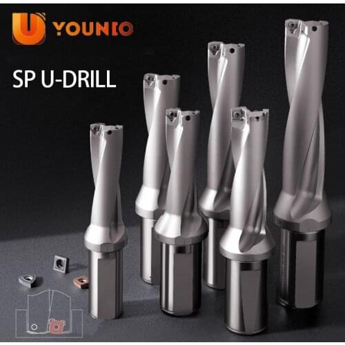 YOUNIO SP Drill Indexable Drill Insert Drill Metal Drill Bits 13mm-50mm Depth 2D 3D 4D U Drill Machinery Lathes CNC Water Drill