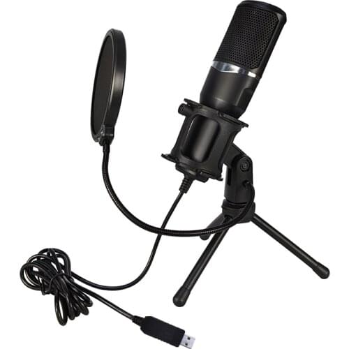 USB Microphone Condenser Professional Microphone Home Studio Microphone 3.5mm Recording Microphone for Computer Sound Card
