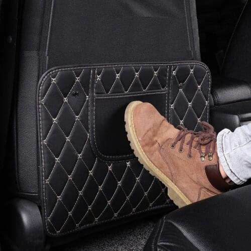 Fords new Toyota Volkswagen car seat backrest leather anti-kick pad protective cover childrens anti-dirty storage compartment