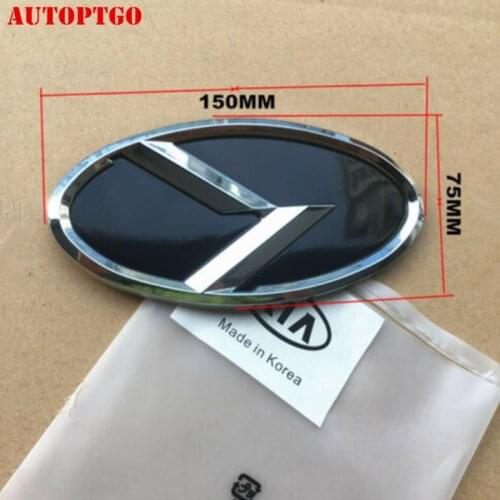 1Pc Car Front/Rear 3D K Emblem Badge Logo Decal Sticker For Kia Grille/Trunk 110/130/150/165 MM